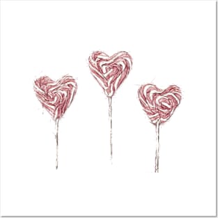 Heart-shaped Lollipops Posters and Art